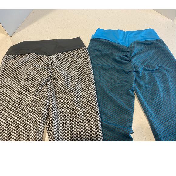2 Activewear Leggings Women's Gray/Blue Size Small - Picture 4 of 5